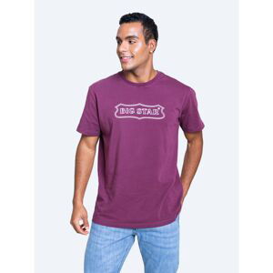 Big Star Man's T-shirt_ss T-shirt 152024 Burgundy Knitted-604