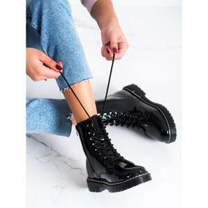 SHELOVET FASHIONABLE BLACK ANKLE BOOTS