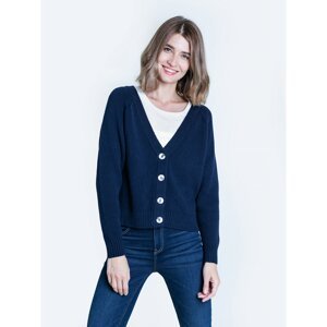 Big Star Woman's Cardigan_sweater Sweater 160936 Blue Wool-403