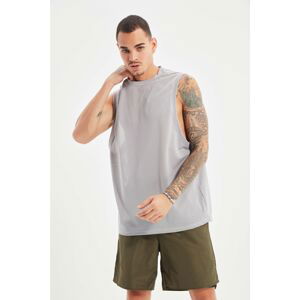 Trendyol Gray Men's Regular Fit Strapless Crew Neck Athlete