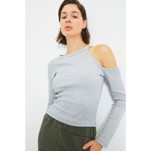 Trendyol Gray Cut Out Detailed Sports Blouse