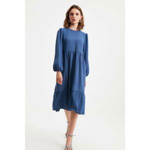 Trendyol Indigo Petite Crew Neck Dress