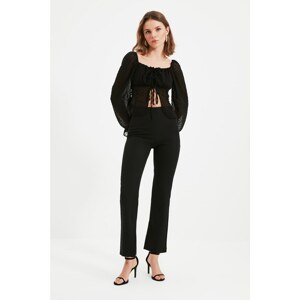 Trendyol Black Petite High Waisted Trousers