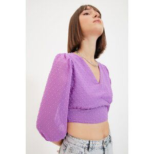 Trendyol Purple Crop Blouse