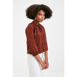 Trendyol Brown Pleated Blouse