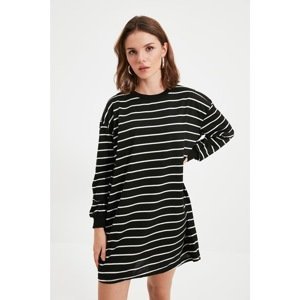 Trendyol Black Petite Striped Mini Knitted Dress