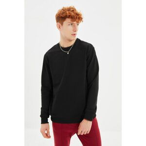 Trendyol Black Men Regular Fit Crew Neck Sweatshirt