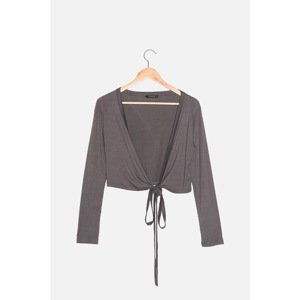 Trendyol Anthracite Double Breasted Knitted Blouse