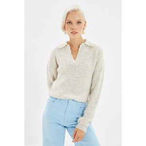 Trendyol Ecru Polo Collar Knitwear Sweater