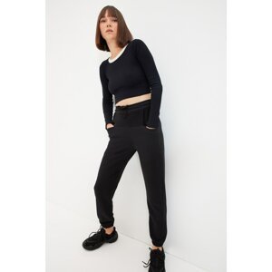 Trendyol Black Loose Jogger Pocket Knitted Sweatpants