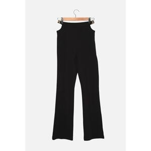 Trendyol Black Accessory and Cut Out Detailed Knitted Trousers
