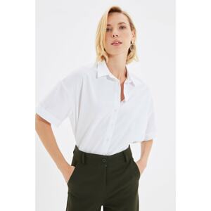 Trendyol Ecru Stand Up Collar Shirt