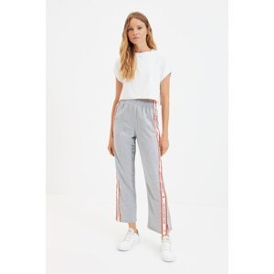 Trendyol Gray Striped Knitted Sweatpants