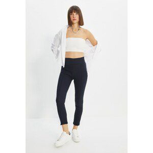 Trendyol Navy Blue Ribbed Knitted Leggings