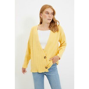 Trendyol Yellow Roving Knit Cotton Knitwear Cardigan