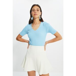 Trendyol Light Blue V-Neck Knitwear Sweater