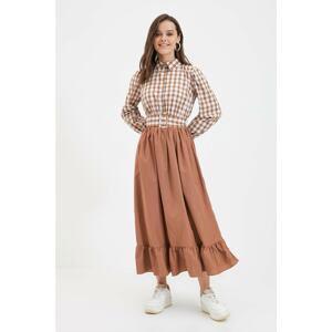 Trendyol Brown Shirt Collar Dress