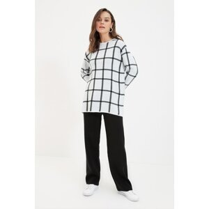 Trendyol White Black Striped Long Knitwear Bottom-Top Set