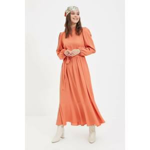 Trendyol Tile Standing Collar Belted Dress