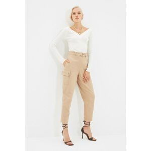 Trendyol Beige Belted Trousers