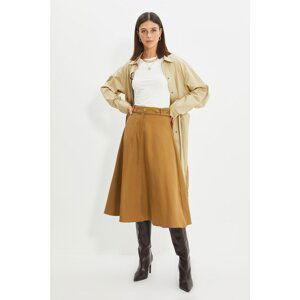 Trendyol Camel Buttoned Skirt