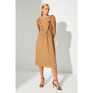 Trendyol Brown Brode Detailed Dress