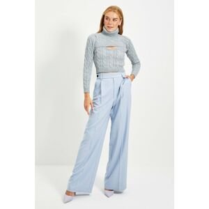 Trendyol Gray Knit Detailed Turtleneck Sweater - Blouse Knitwear Suit