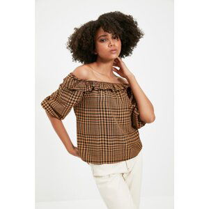 Trendyol Brown Frill Blouse