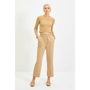 Trendyol Camel Zipper Detailed Trousers