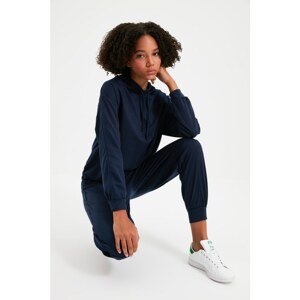 Trendyol Indigo Stitch Detailed Knitted Slim Tracksuit Set