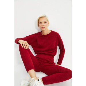 Trendyol Claret Red Knitted Bottom-Top Set