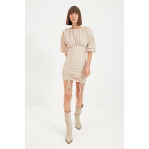 Trendyol Camel Ruffle Detailed Dress