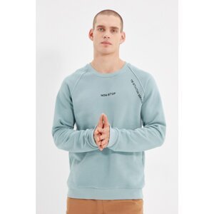 Trendyol Mint Men Regular Fit Long Sleeve Crew Neck Printed Sweatshirt