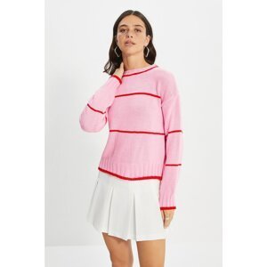Trendyol Pink Striped Knitwear Sweater