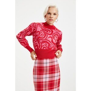 Trendyol Red Jacquard Knitwear Sweater