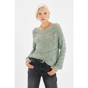 Trendyol Mint Openwork Knitwear Sweater
