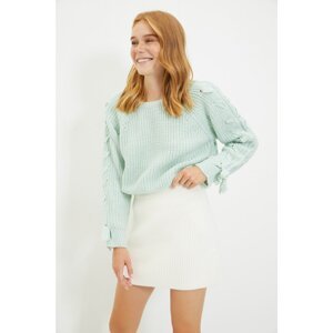 Trendyol Mint Sleeve Detailed Knitwear Sweater