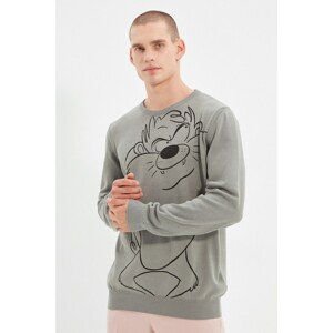 Trendyol Gray Men's Regular Tasmania License Printed Sweater