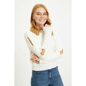 Trendyol Ecru Cut Out Knitwear Sweater