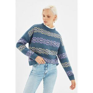 Trendyol Light Blue Jacquard Knitwear Sweater