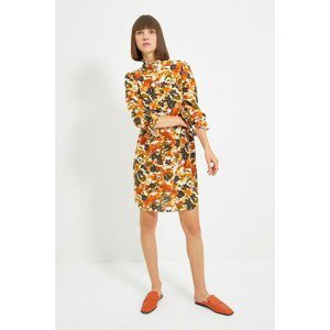 Trendyol Multicolored Stand Collar Floral Dress
