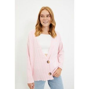 Trendyol Pink Roving Knit Cotton Knitwear Cardigan