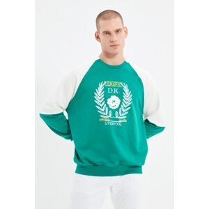 Trendyol Emerald Green Men's Oversize Fit Thick Sweatshirt