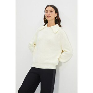 Trendyol Ecru Collar Detailed Knitwear Sweater