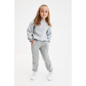 Trendyol Gray Basic Jogger Girls' Raised Knitted Thick Sweatpants