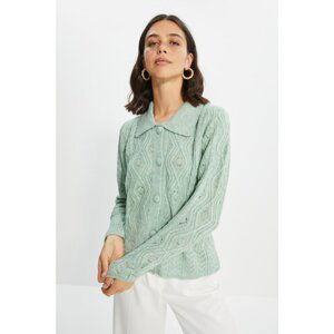 Trendyol Mint Collar Detailed Knitwear Cardigan