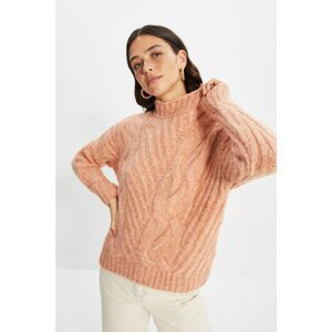 Trendyol Powder Knitted Detailed Stand Up Collar Knitwear Sweater