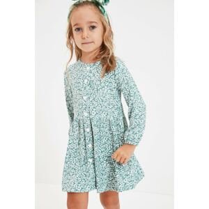 Trendyol Green Knitted Dress For Girls With Buttons On The Front