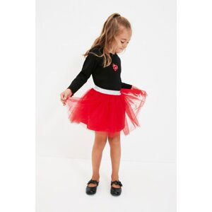 Trendyol Red Tulle Girl Knitted Skirt