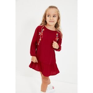 Trendyol Red Embroidery Girl Knitted Dress